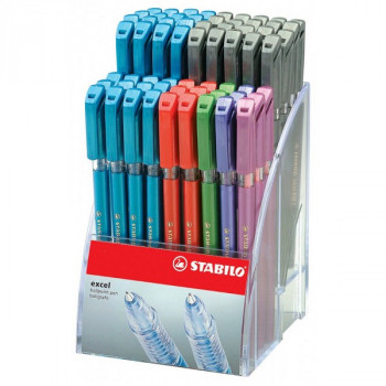 Ручка шариковая STABILO excel 828 F/0,38мм, ассорти, дисплей 72 шт. (STABILO 828/72) В Дисплее: Цвет Чернил: Синий-30шт, Черный-20шт, Красный-10шт, Зеленый-4шт, Фиолетовый-4шт, Розовый-4шт 
Удобная и практичная шариковая ручка с заменяемым стержнем, отличающаяся надежностью и длительностью письма.