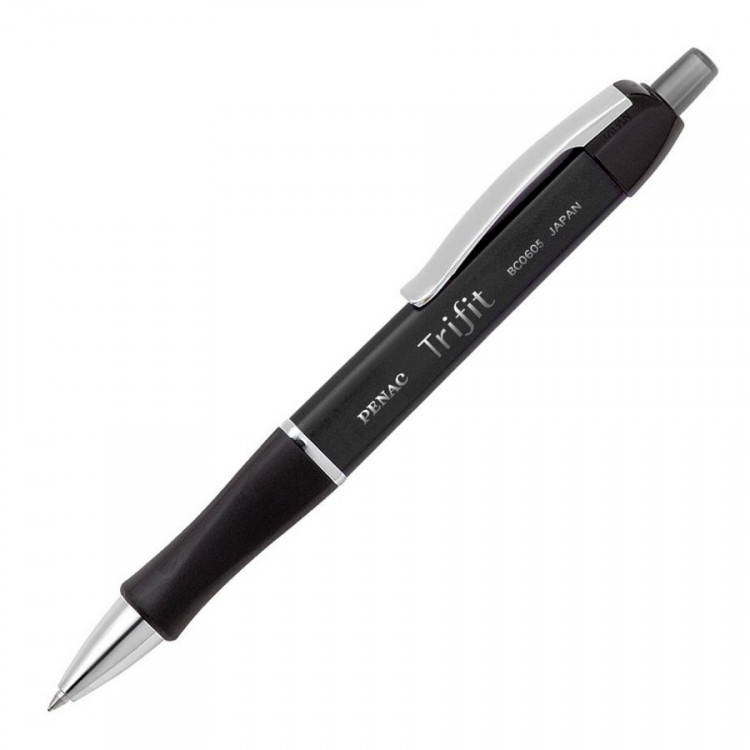 Ручка шариковая автоматическая Penac Trifit Jewel M/1,0мм, корпус черный, синяя (PENAC BC0605-06M)