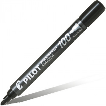 Маркер нестираемый Pilot Permanent marker 100, перманентный, 1 мм, черный (Pilot SCA-100-B) Маркер перманентный, черный, 1 мм