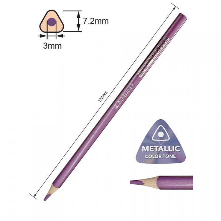Набор цветных карандашей металлик ACMELIAE Metallic Artmate 12цв. в картонном футляре  (ACMELIAE 43721)