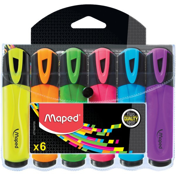 Набор текстовыделителей Maped Fluo Pep's Classic Neon, 6 цветов (MAPED 742557)*