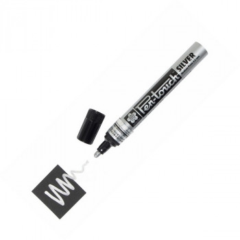Маркер краска Sakura Pen-Touch, лаковый, 2,0 мм, серебряный (Sakura 41502) Перманентный маркер для маркировки многих материалов: cтекло, дерево, фарфор, пластмасса, бумага и металл и др.
