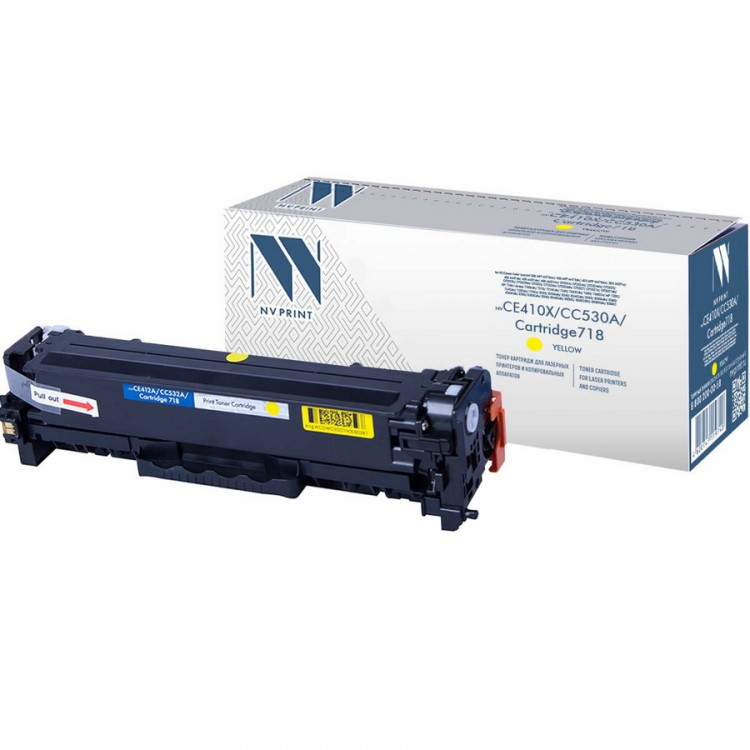 NV Print NVP-CE412A/CC532A/718Y Картридж совместимый NV-CE412A / CC532A / NV- 718 Yellow универсальные для HP / Canon Color LaserJet 300 MFP M375nw /  400 MFP M475dn /  400 MFP M475dw /  300 M351a /  400 M451dn /  400 M451dw /  400 M451nw /  CP2024 /  CP2