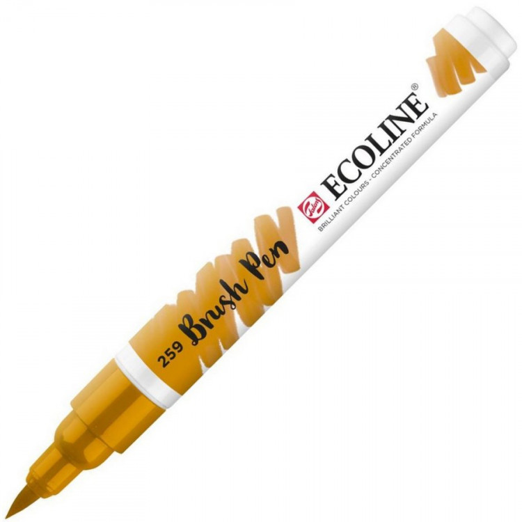 Маркер акварельный Royal Talens Ecoline Brush Pen, художественный, кисть, цвет 259 желтый песочный (Royal Talens 11502590)