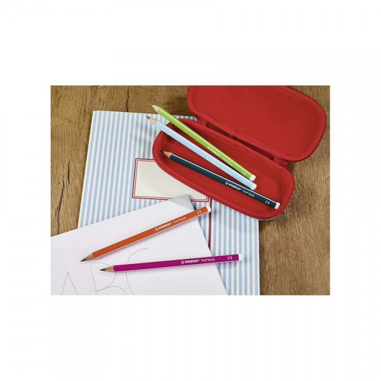 Карандаш чернографитный STABILO Trio 399 HB, трехгранный, утолщенный, корпус голубой (STABILO 399/02-HB)