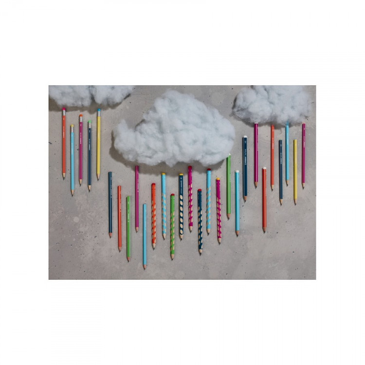 Карандаш чернографитный STABILO Trio 399 HB, трехгранный, утолщенный, корпус голубой (STABILO 399/02-HB)