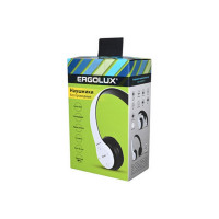 Гарнитура ERGOLUX ELX-BTHP01-C01 беспроводные Bluetooth наушники с микрофоном, складные, белые  BL1