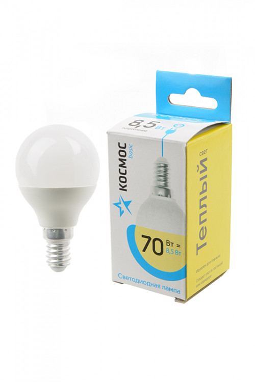 Лампа светодиодная КОСМОС BASIC LED8.5wGL45E1430 8.5Вт E14 3000K BL1