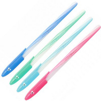 Ручка шариковая Flexoffice Candee 0,6 мм., цвет корпуса разный: синий, голубой, розовый, зеленый, цвет чернил: синий, 1 шт. (FLEXOFFICE FO-027 BLUE)