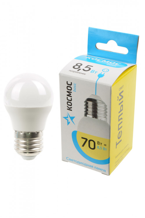 Лампа светодиодная КОСМОС BASIC LED8.5wGL45E2730 8.5Вт E27 3000K BL1
