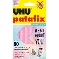 Клеящие подушечки UHU Patafix для временного крепления, многоразовые, пастельные розовые, 80 шт. (UHU 34445)