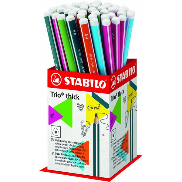 Карандаш Чернографитный Stabilo Trio 399 Hb, Корпус Ассорти, Дисплей (STABILO 399/48-1HB)