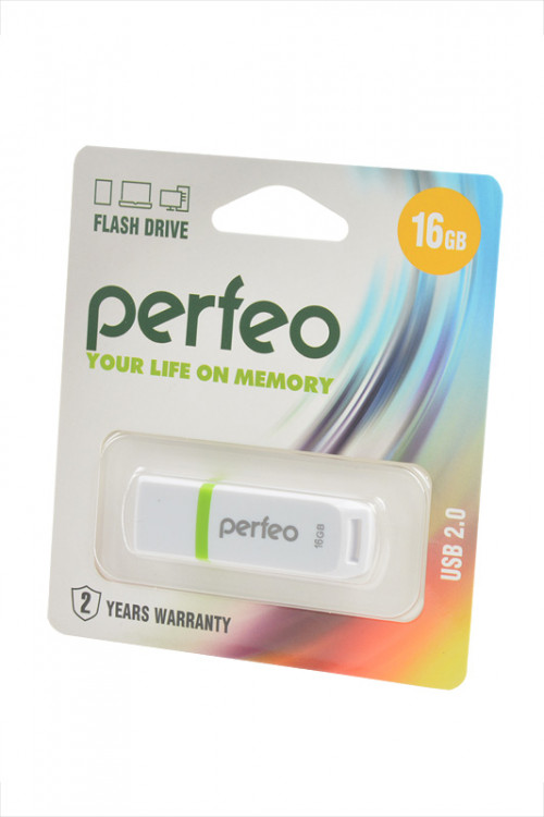 Носитель информации PERFEO PF-C11W016 USB 16GB белый BL1