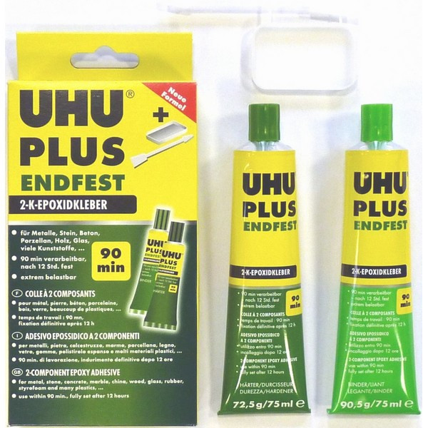 Клей эпоксидный UHU Plus Endfest 90 min, двухкомпонентный сверхпрочный, 163 гр. (UHU 45720/45630) Дата пр-ва 03/2014 год Уценка, без гарантии