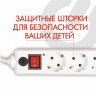 Сетевой фильтр SONNEN U-363, 6 розеток, с заземлением, выключатель, 10 А, 3 м, белый, 511426