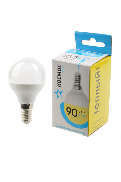 Лампа светодиодная КОСМОС BASIC LED10.5wGL45E1430 10.5Вт E14 3000K BL1