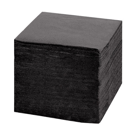 Салфетки бумажные 400 шт., 24х24 см, "Big Pack", черные, 100% целлюлоза, LAIMA, 115401