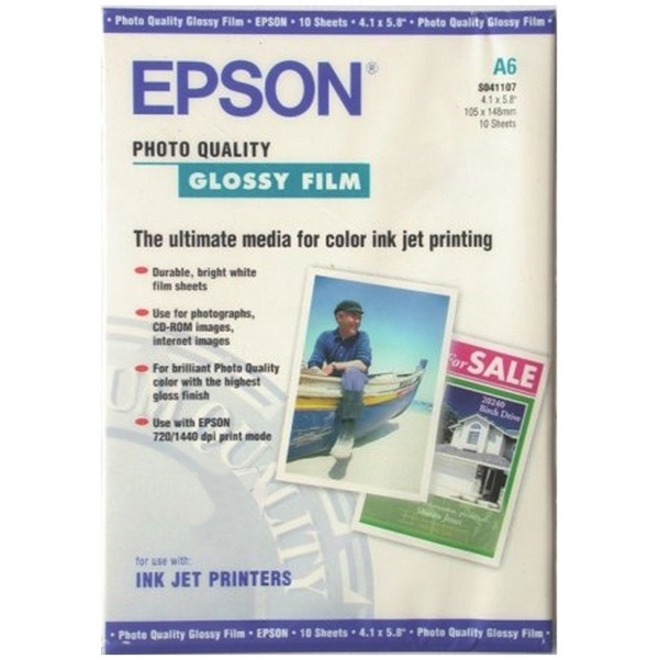 Epson C13S041107 A6 Пленка глянцевая белая 4,1" x 5,8", 180 г/м2, 10л (Epson C13S041107)