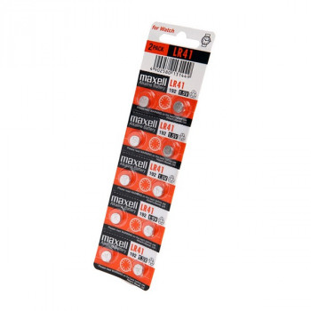 Батарейка MAXELL Alkaline Battery LR41 AG3 192 BL10 (Комплект 10 шт.) Тип: AG3Цена: за комплект