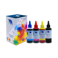 NV Print NVP-INK100-4 Чернила универсальные на водной основе для аппаратов Epson, комплект 4 цвета по 100 мл совместимые