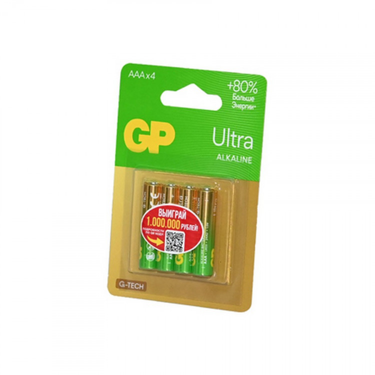 Батарейка GP Ultra GP24AUA21-2CRSBC4 G-TECH LR03 BL4* (Комплект 4 шт.)