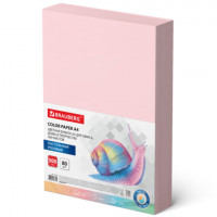 Бумага цветная BRAUBERG, А4, 80 г/м2, 500 л., пастель, розовая, для офисной техники, 115219