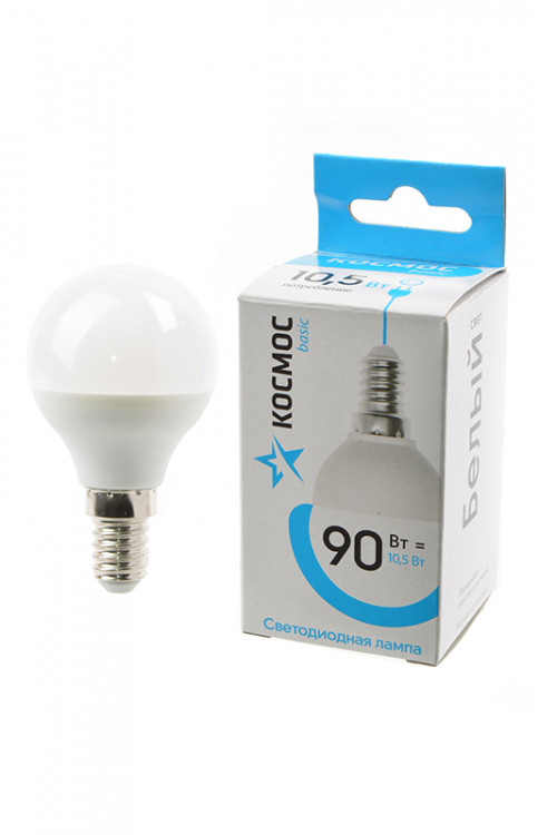 Лампа светодиодная КОСМОС BASIC LED10.5wGL45E1445 10.5Вт E14 4500K BL1
