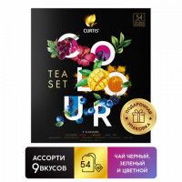 Чай CURTIS "Colour Tea Set", ассорти 9 вкусов, НАБОР 54 сашета, 102157