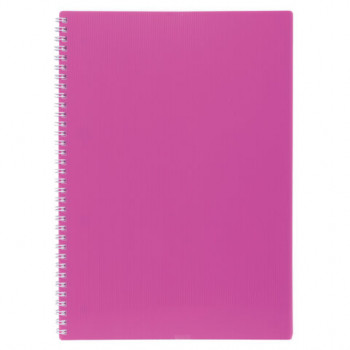 Тетрадь обложка пластик, А4, 80 л., гребень, клетка, HATBER, &quot;LINE NEON&quot; Розовая, 081545, 80Т4В1гр_03033 