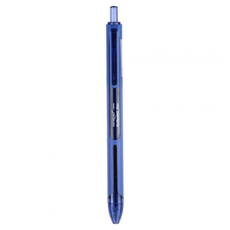 Ручка шариковая автоматическая KEYROAD 1 мм., корпус синий, Синяя (KEYROAD KR973149)
