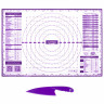 Коврик силиконовый для раскатки/запекания 40х60 см, фиолетовый, ПОДАРОК пластиковый нож, DASWERK, 608425