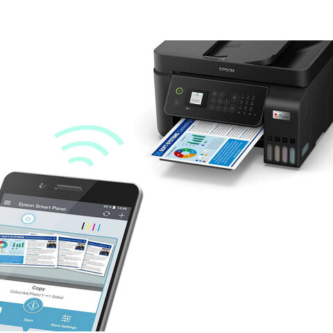 МФУ струйное EPSON L5290 "4 в 1", А4, 33 стр./мин, 5760x1440, ЖК-дисплей, АПД, Wi-Fi, с/к, СНПЧ, C11CJ65508
