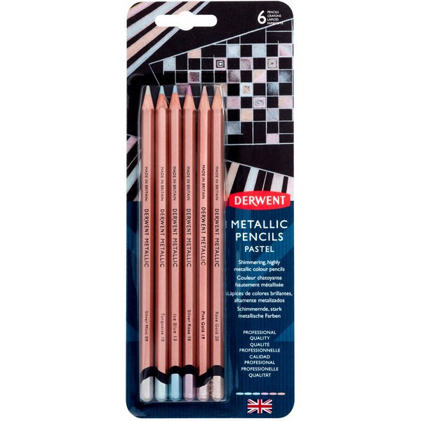 Набор цветных карандашей Derwent Metallic Pastel, 6 цветов (Derwent 2305602)