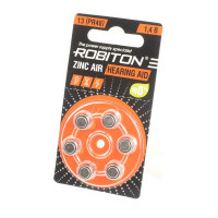 Батарейка ROBITON HEARING AID R-ZA13-BL6 13 PR48 DA13 V13A BL6 (Комплект 6 шт.)