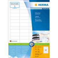 HERMA 4271 Этикетки самоклеющиеся Бумажные А4, 48.3 x 16.9, цвет: Белый, клей: перманентный, для печати на: струйных и лазерных аппаратах, в пачке: 100 листов/6400 этикеток