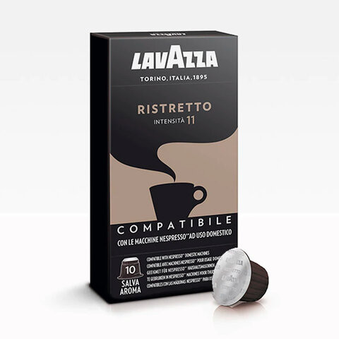 Кофе в капсулах LAVAZZA "Ristretto" для кофемашин Nespresso, 10 порций, 8153