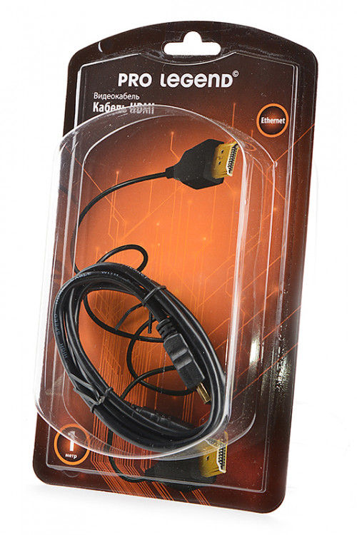 Кабель Pro Legend PL1119 HDMI 1m, версия 2.0, 3D, Ethernet, 4K BL1