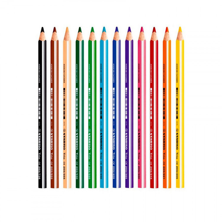Цветной карандаш Stabilo Trio утолщенный трехгранный Светло-Зеленый (STABILO 203/550)
