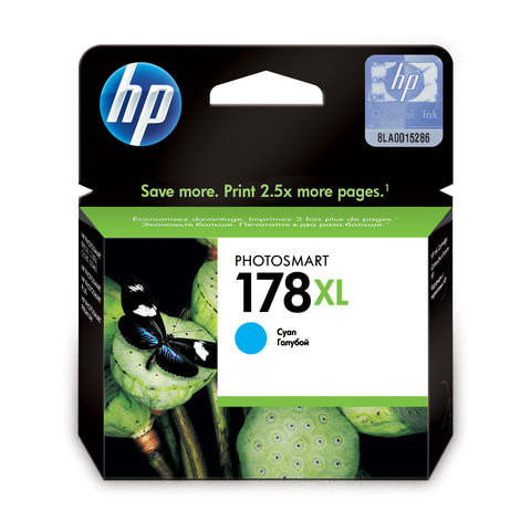 Картридж струйный HP (CB323HE) Photosmart D5400, №178XL, голубой, оригинальный, ресурс 750 стр.