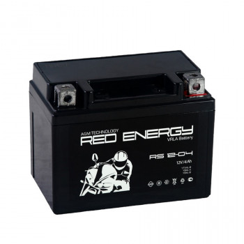 Energon Delta RS 1204 Мото аккумулятор RED ENERGY RS 1204 (12В / 4Ач, Тип: AGM, Клемма: Болт + гайка Ø 5 мм, ДхШхВ: 114х70х87, срок службы: 5 лет, Гарантия: 1г, вес: 1,3кг) 