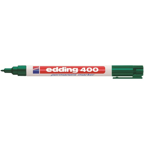 Маркер Edding 400 (004) зеленый, перманентный, круглый наконечник (1 мм)
