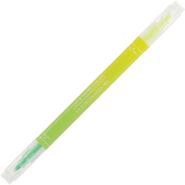 Текстовыделитель Neon Pen I Love More Color, двухсторонний, желто-зеленый (247535)