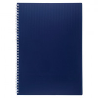 Тетрадь обложка пластик, А4, 80 л., гребень, клетка, HATBER, "VELVET" Синяя, 081562, 80Т4В1гр_01609