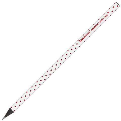 Карандаш чернографитный BRAUBERG PREMIUM TURKEY Dots, круглый, HB, ассорти, 1 шт (BRAUBERG 181563)
