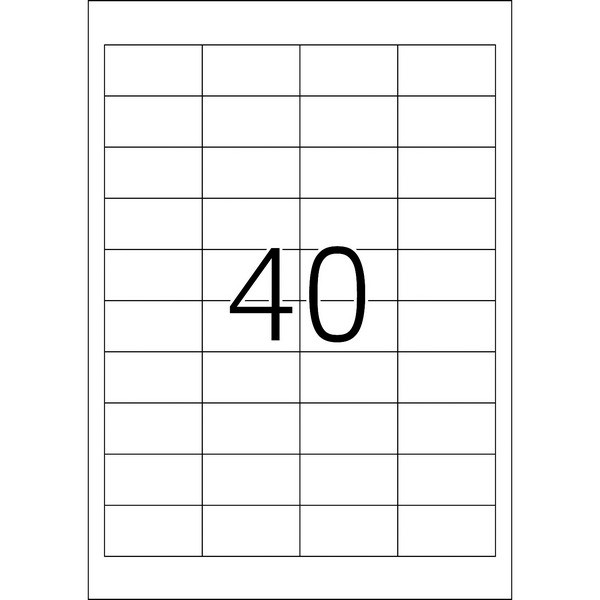 HERMA 4474 Этикетки самоклеющиеся Бумажные А4, 48.5 x 25.4, цвет: Белый, клей: перманентный, для печати на: струйных и лазерных аппаратах, в пачке: 100 листов/4000 этикеток