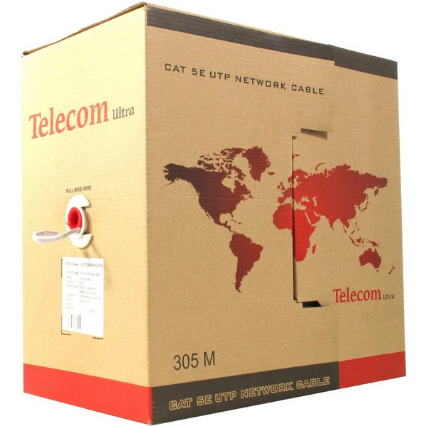 Кабель витая пара Telecom Ultra Base UTP, Cat. 5E, 2-е пары, бухта: 305м (Telecom TUS42048E)