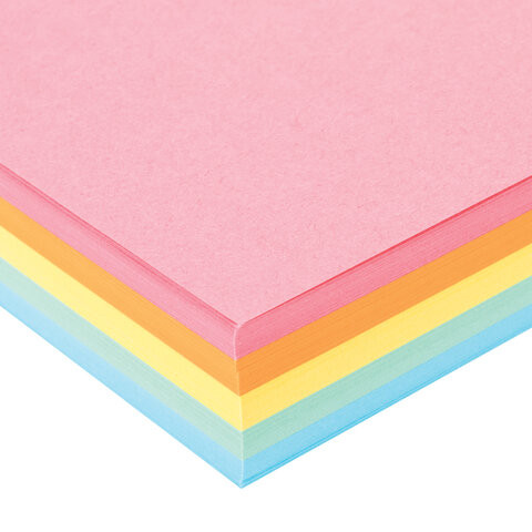 Бумага цветная BRAUBERG, А4, 80 г/м2, 250 л., (5 цветов х 50 л.), медиум, для офисной техники, 112465