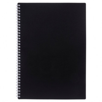 Тетрадь обложка пластик, А4, 80 л., гребень, клетка, HATBER, &quot;VELVET&quot; Черная, 081566, 80Т4В1гр_01601 