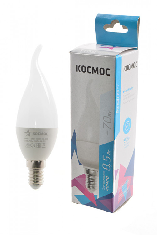 Лампа светодиодная КОСМОС LED8.5wCWE1445 8.5Вт E14 4500K BL1