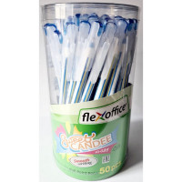 Ручка шариковая Flexoffice Sweet Candee 0,6 мм., синяя, Комплект 50 шт. (FLEXOFFICE FO-031 BLUE)